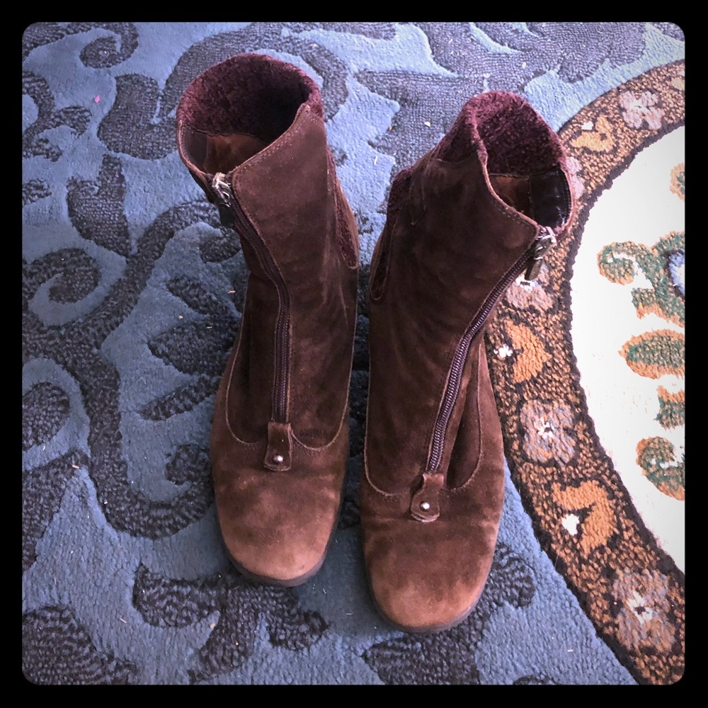 Aquatalia Boots Zip Up Front Suede Size 8